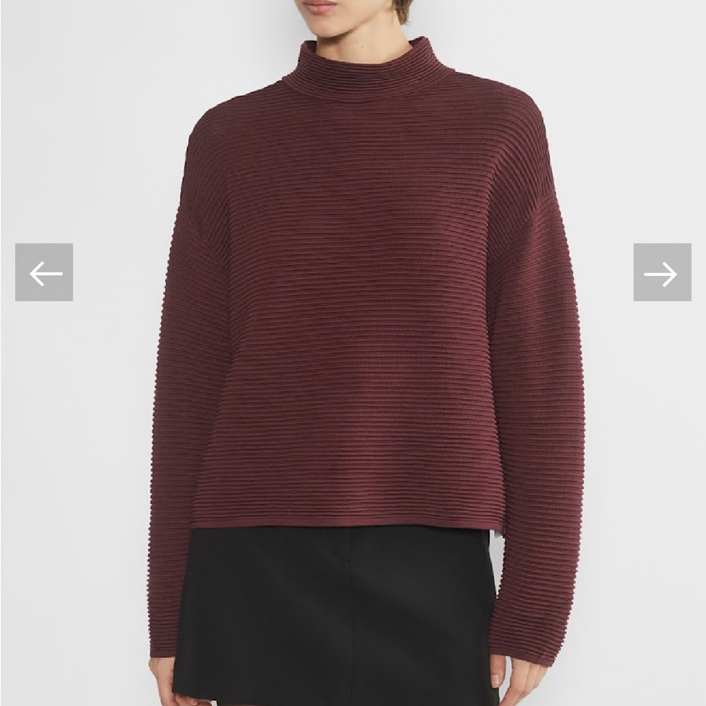 Babaton Ribbed Burgundy Turtleneck